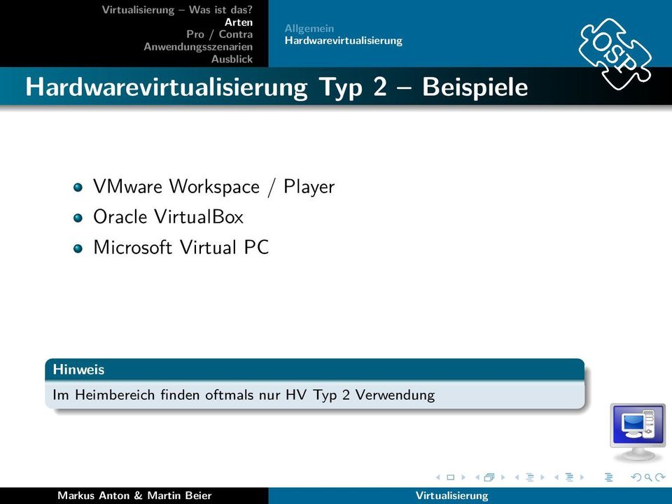 Hardwarevirtualisierung Typ 2 Beispiele VMware