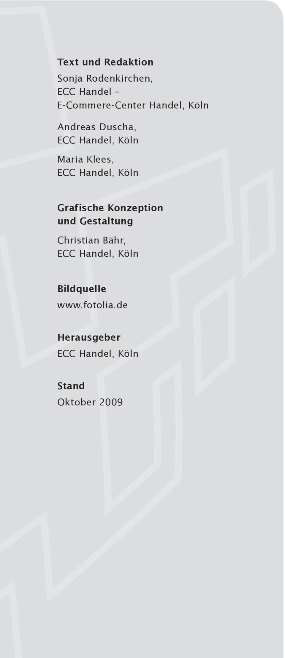 Köln 2 Grafische Konzeption und Gestaltung Christian Bähr, ECC Handel,