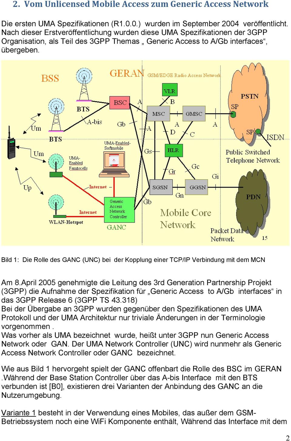 Bild 1: Die Rolle des GANC (UNC) bei der Kopplung einer TCP/IP Verbindung mit dem MCN Am 8.
