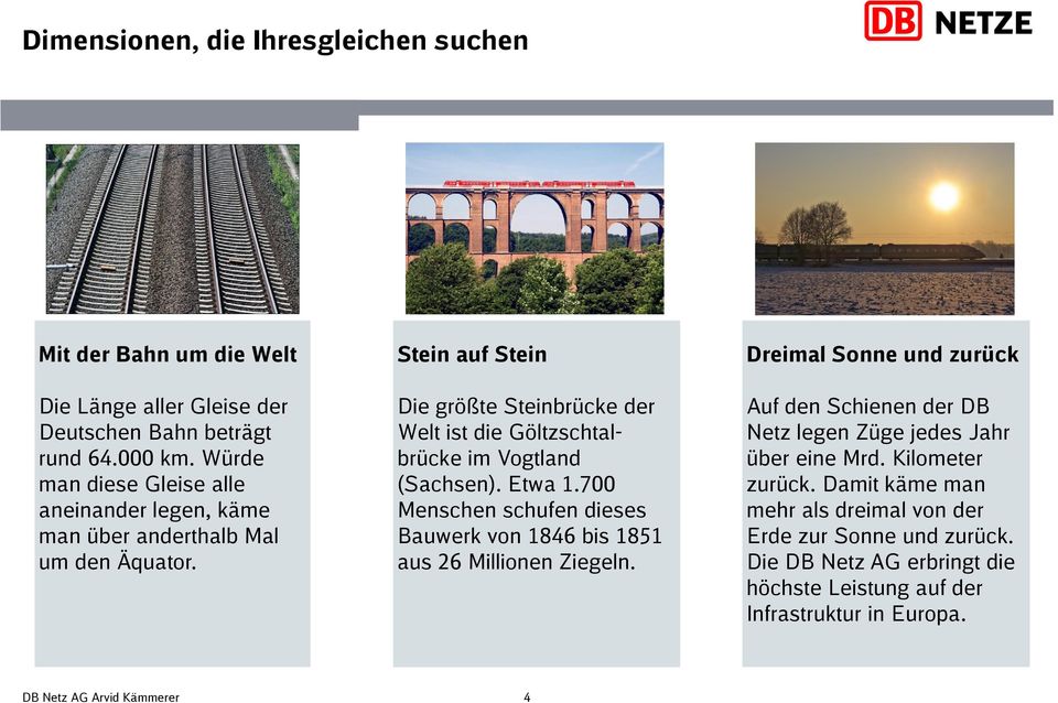 Stein auf Stein Die größte Steinbrücke der Welt ist die Göltzschtalbrücke im Vogtland (Sachsen). Etwa 1.