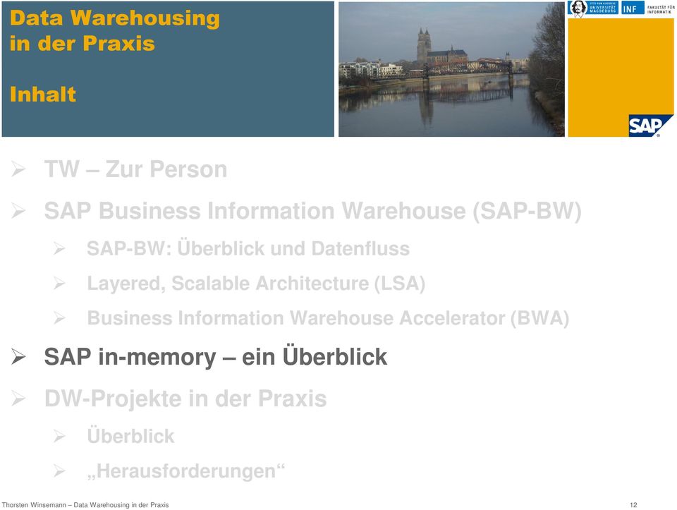 Information Warehouse Accelerator (BWA) SAP in-memory ein Überblick DW-Projekte in der