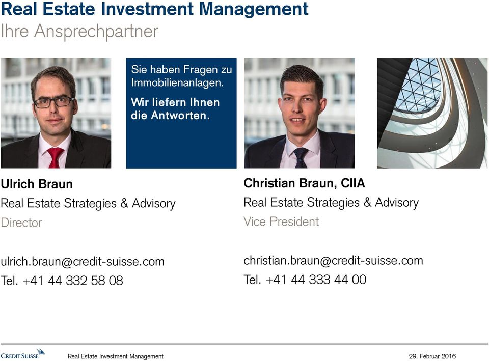 Ulrich Braun Real Estate Strategies & Advisory Director Christian Braun, CIIA
