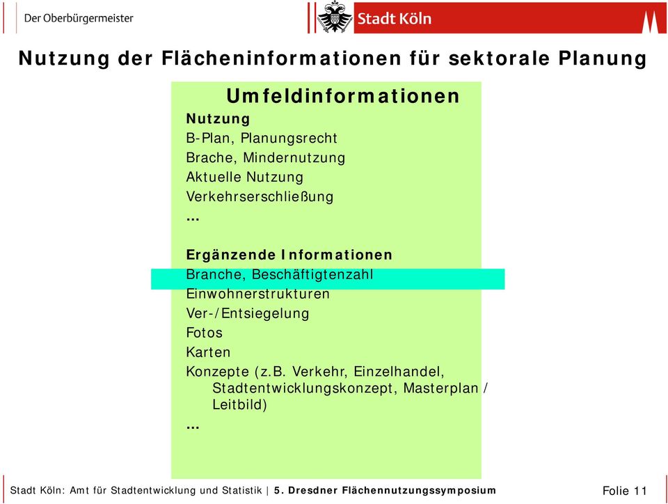 Informationen Branche, Beschäftigtenzahl Einwohnerstrukturen Ver-/Entsiegelung Fotos