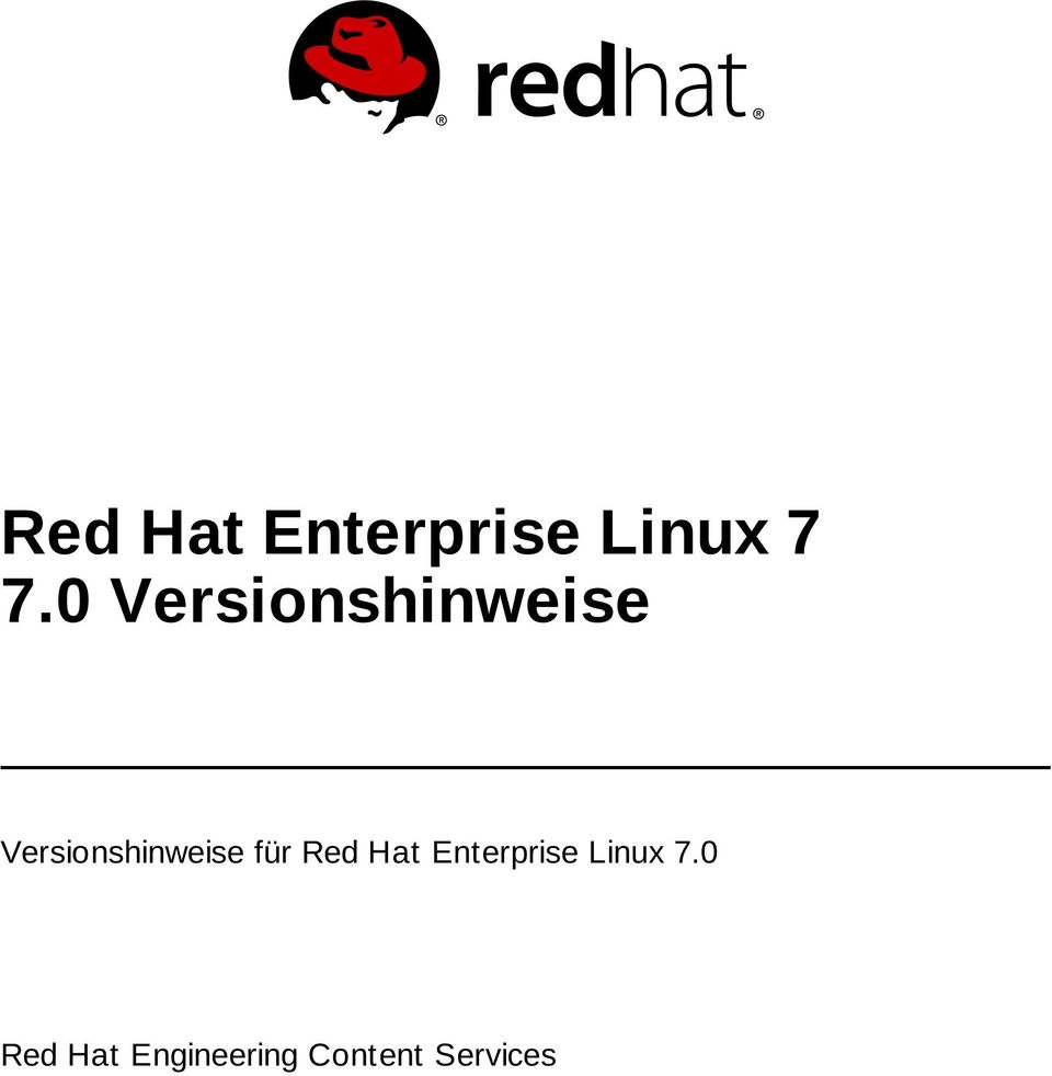 Versionshinweise für Red Hat