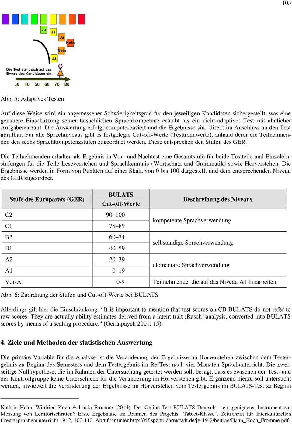 als ein nicht-adaptiver Test mit ähnlicher Aufgabenanzahl. Die Auswertung erfolgt computerbasiert und die Ergebnisse sind direkt im Anschluss an den Test abrufbar.