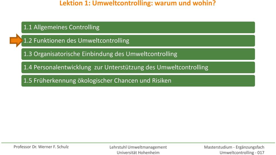 3 Organisatorische Einbindung des 1.