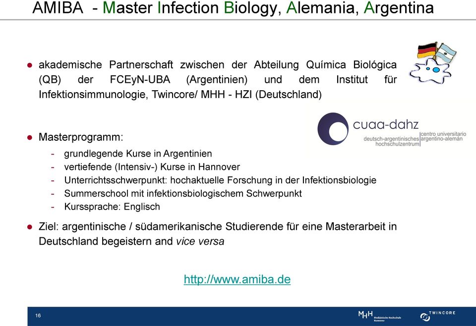 (Intensiv-) Kurse in Hannover - Unterrichtsschwerpunkt: hochaktuelle Forschung in der Infektionsbiologie - Summerschool mit infektionsbiologischem