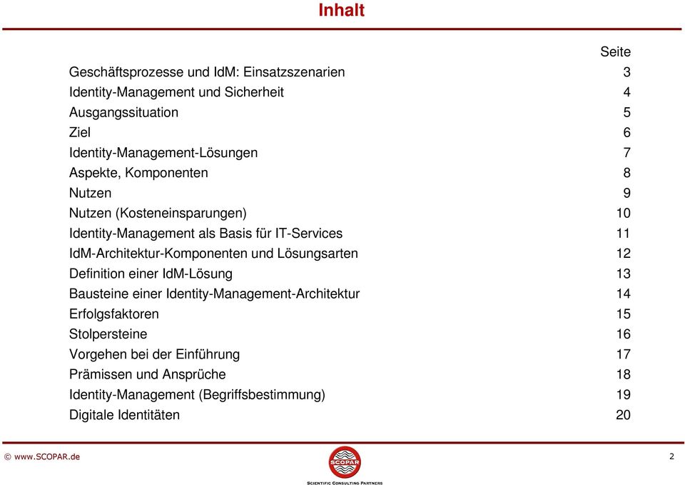 11 IdM-Architektur-Komponenten und Lösungsarten 12 Definition einer IdM-Lösung 13 Bausteine einer Identity-Management-Architektur 14