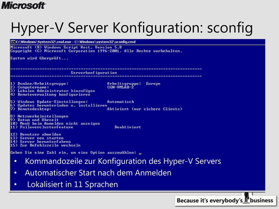Hyper-V Servers Automatischer Start