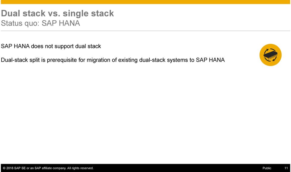 dual stack Dual-stack split is prerequisite for migration of