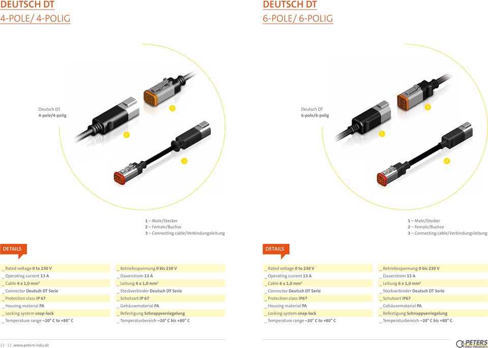 _ Cable 4 x 1,0 mm 2 _ Leitung 4 x 1,0 mm 2 _ Cable 6 x 1,0 mm 2 _ Leitung 6 x 1,0 mm 2 _ Connector Deutsch DT Serie _ Steckverbinder Deutsch DT Serie _ Connector Deutsch DT Serie _ Steckverbinder