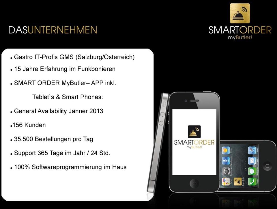 Tablet`s & Smart Phones: General Availability Jänner 2013 156 Kunden