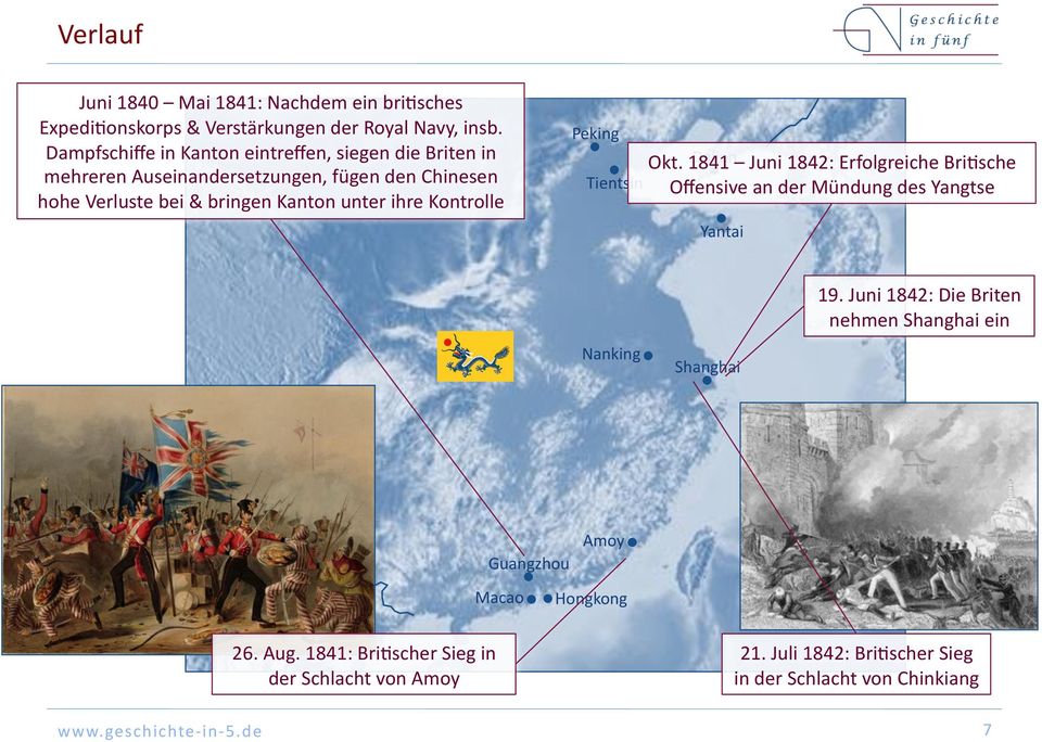 kontrolle. Okt..1841..Juni.1842:.Erfolgreiche.BriTsche. Tientsin. Offensive.an.der.Mündung.des.Yangtse. 19..Juni.1842:.Die.Briten.