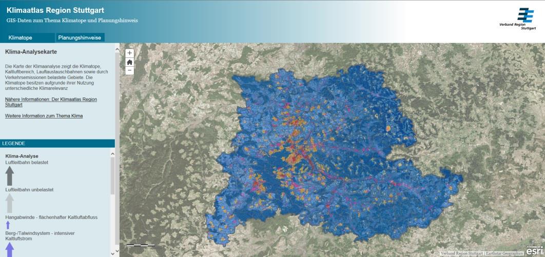 Datenbasis Datenbasis Klimaatlas mit relevanten Informationen zum Siedlungsklima als Planungsgrundlage für Regional- und