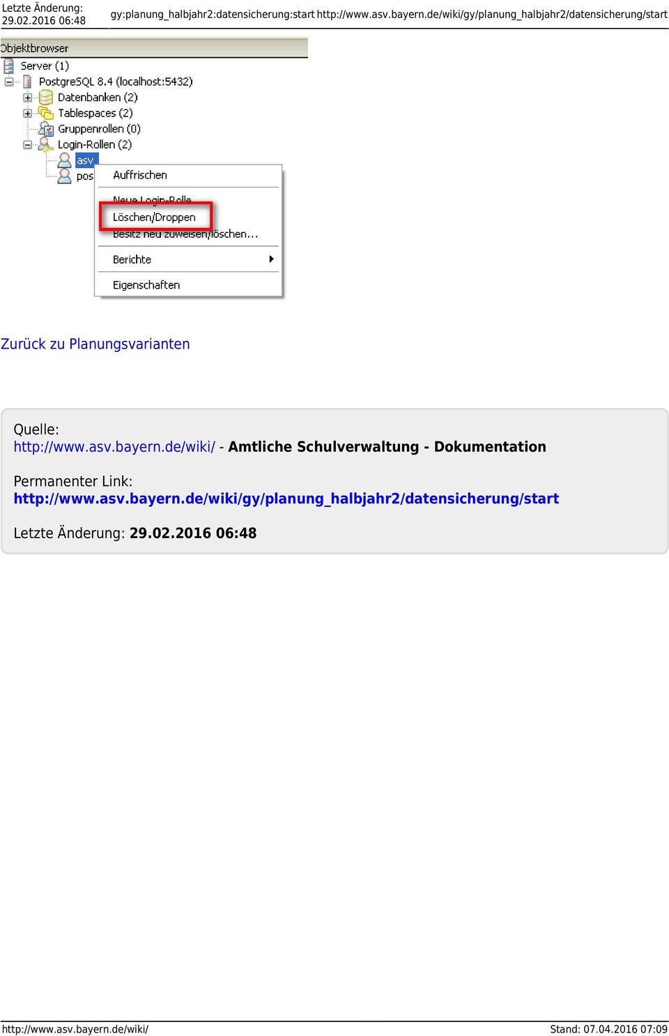 de/wiki/ - Amtliche Schulverwaltung - Dokumentation Permanenter Link: http://www.asv.bayern.
