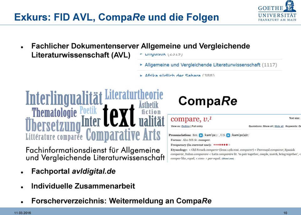 Literaturwissenschaft (AVL) CompaRe Fachportal avldigital.
