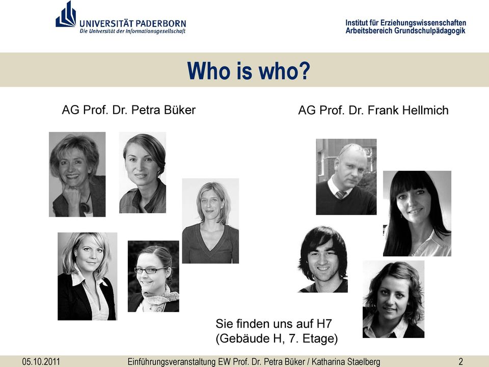 Petra Büker Who is who? AG Prof. Dr.