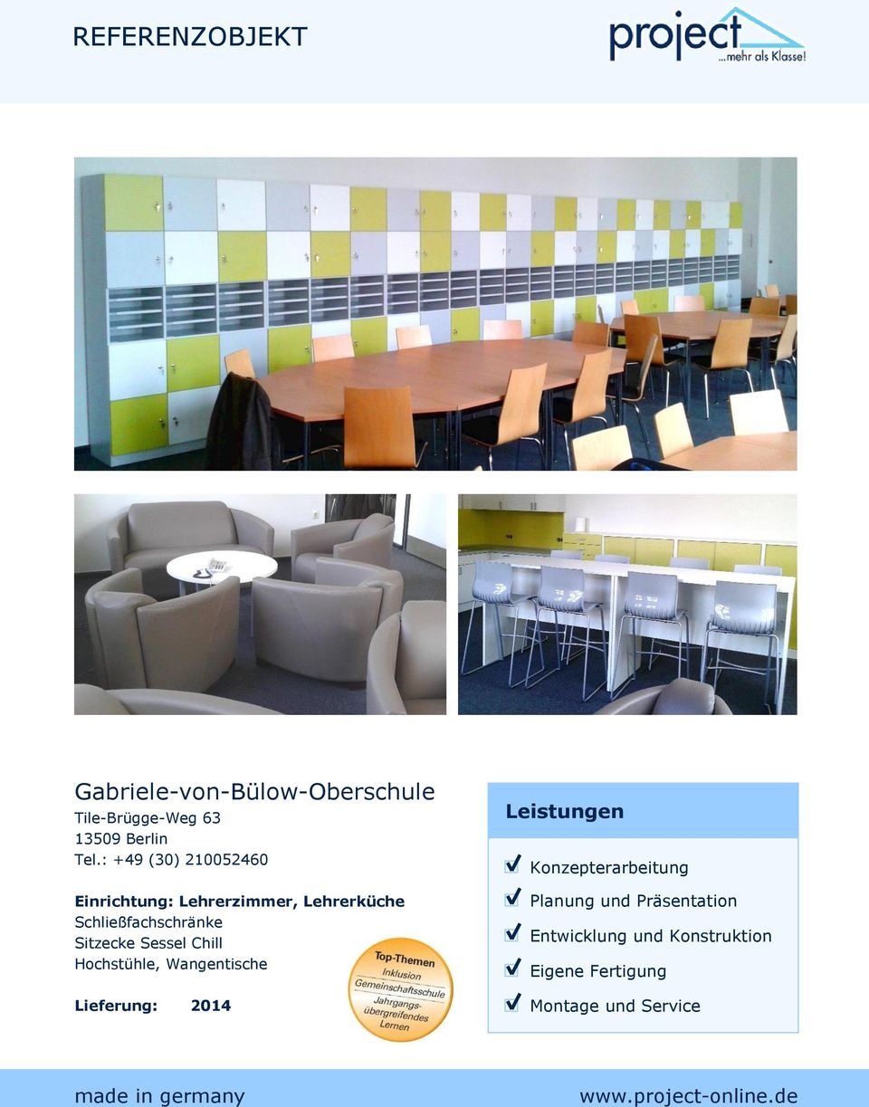 : +49 (30) 210052460 Einrichtung: Lehrerzimmer,