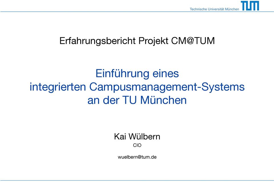 Campusmanagement-Systems an der TU