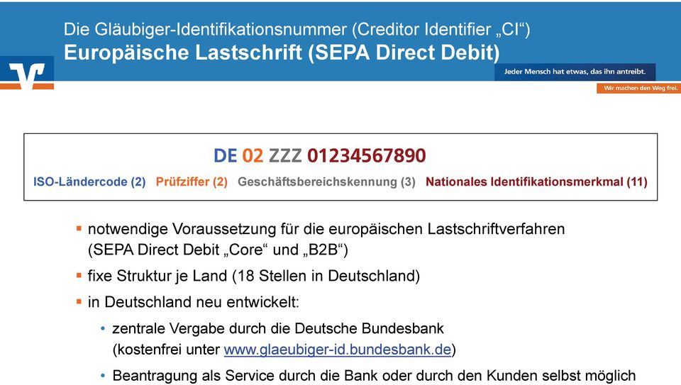 Lastschriftverfahren (SEPA Direct Debit Core und B2B ) fixe Struktur je Land (18 Stellen in Deutschland) in Deutschland neu entwickelt: zentrale