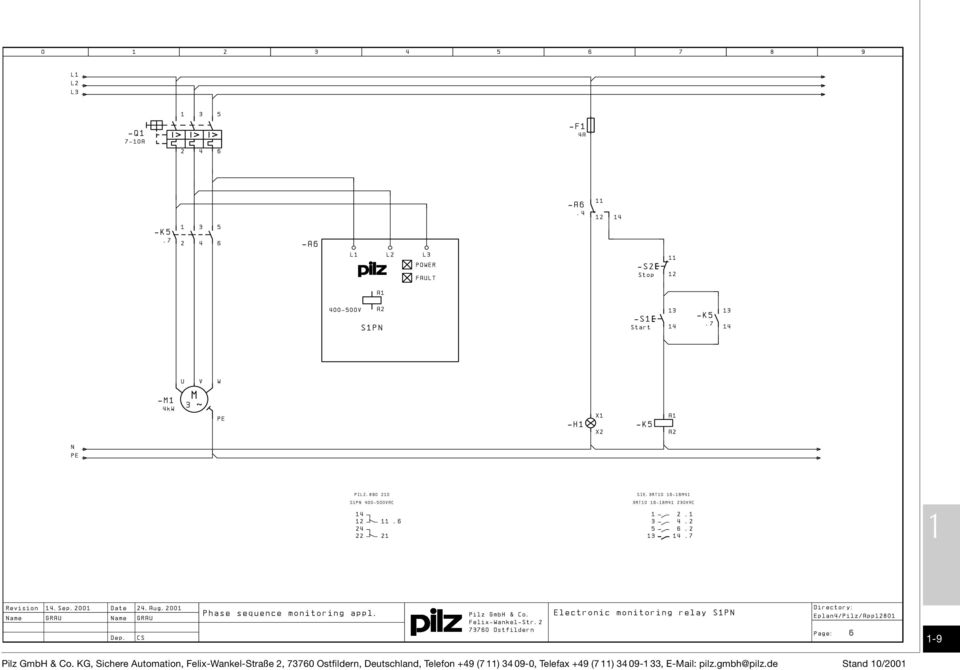 00 CS Phase sequence monitoring appl. Pilz GmbH & Co. Felix-Wankel-Str.