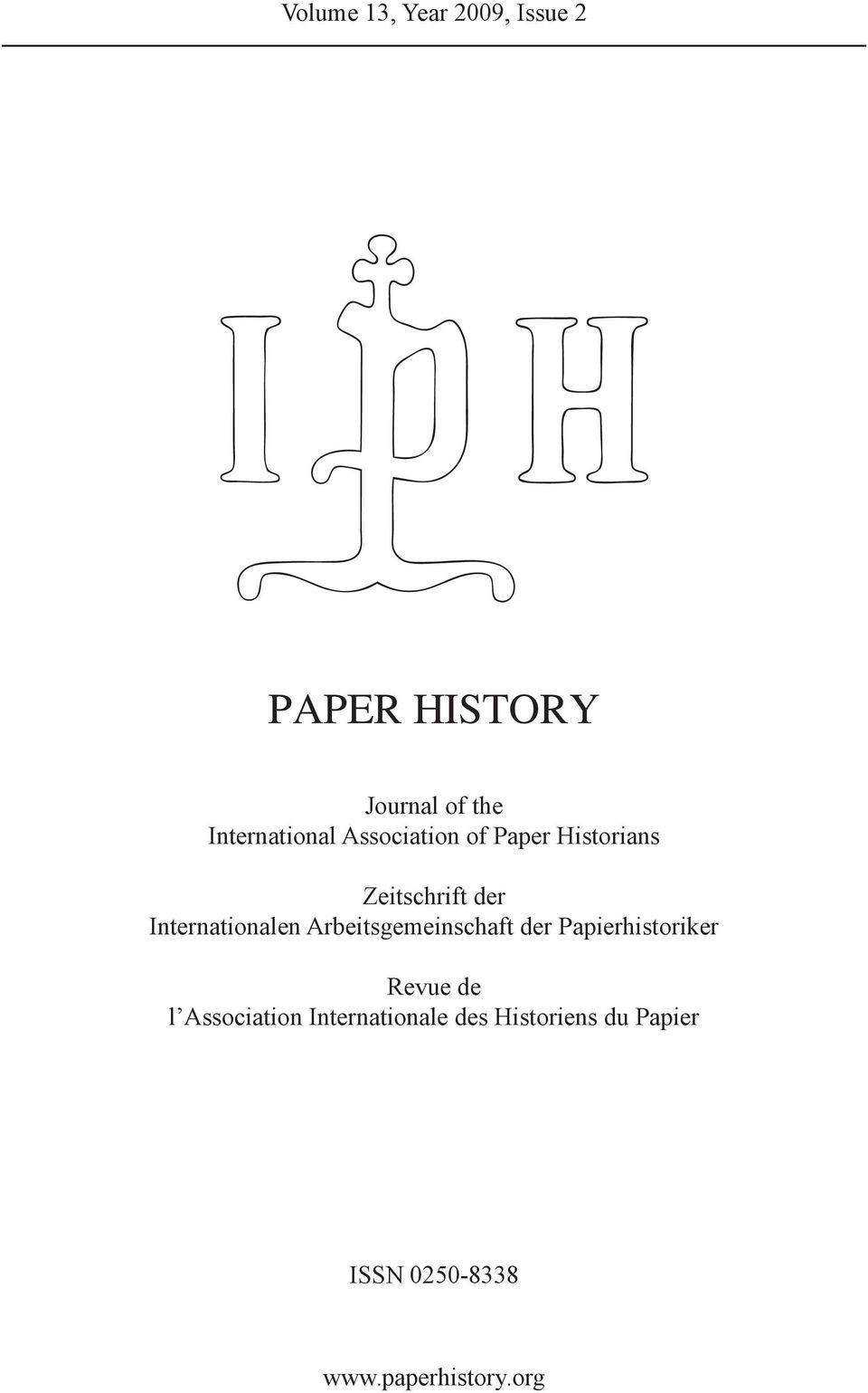 Internationalen Arbeitsgemeinschaft der Papierhistoriker Revue de l
