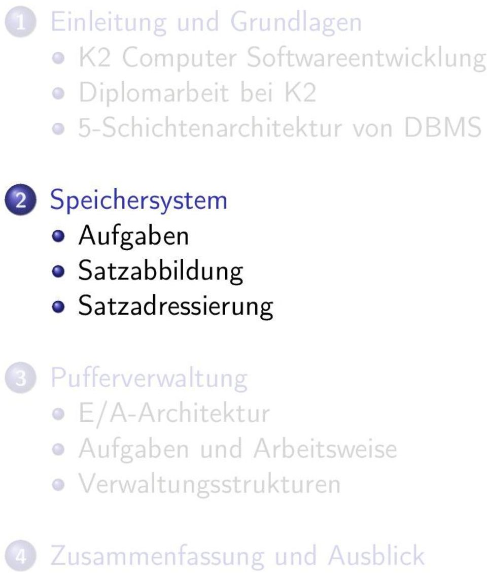 5-Schichtenarchitektur von DBMS 2 Aufgaben