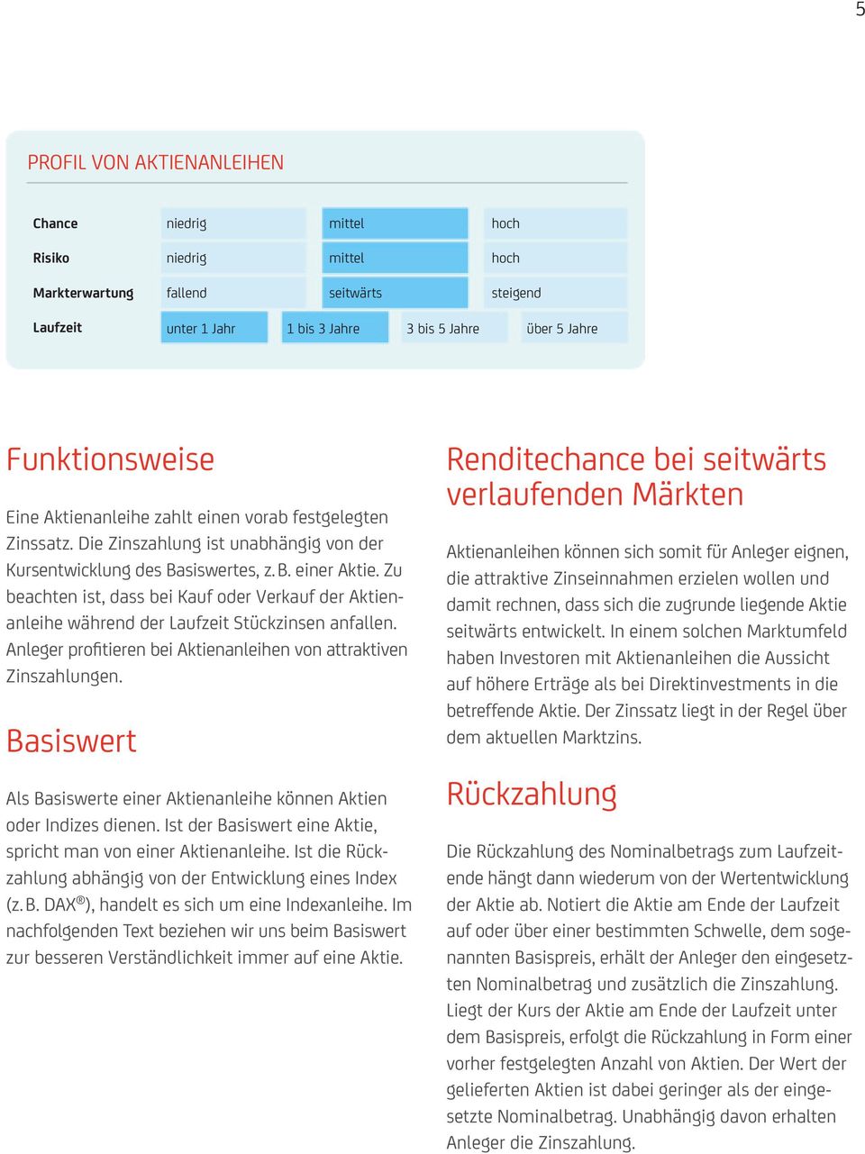 Zu beachten ist, dass bei Kauf oder Verkauf der Aktienanleihe während der Laufzeit Stückzinsen anfallen. Anleger profitieren bei Aktienanleihen von attraktiven Zinszahlungen.