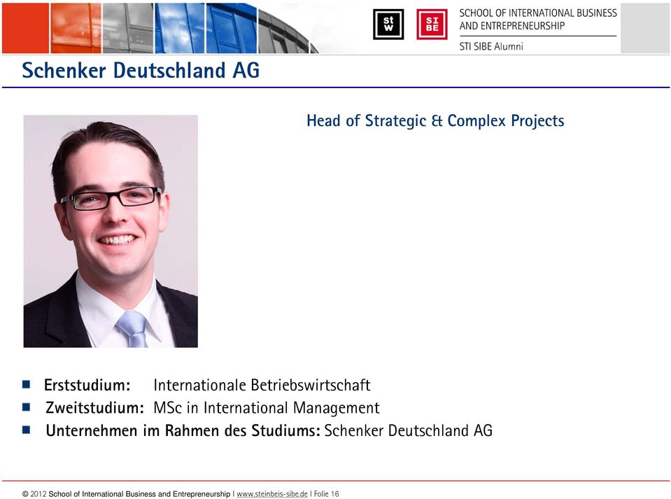 Management Unternehmen im Rahmen des Studiums: Schenker Deutschland AG 2012