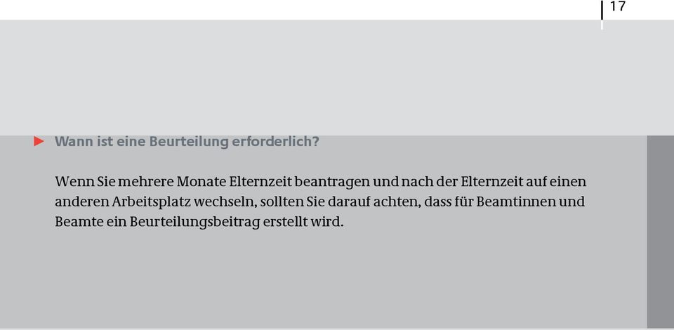 Elternzeit auf einen anderen Arbeitsplatz wechseln, sollten