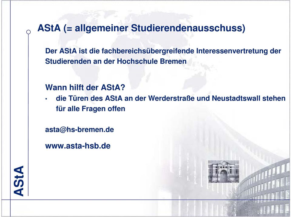 Hochschule Bremen Wann hilft der AStA?