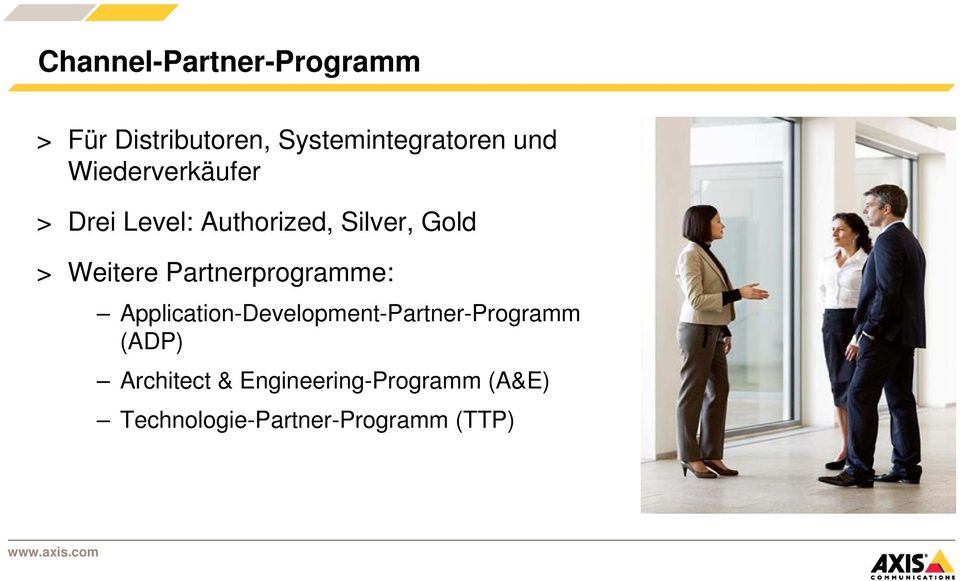 Weitere Partnerprogramme: Application-Development-Partner-Programm