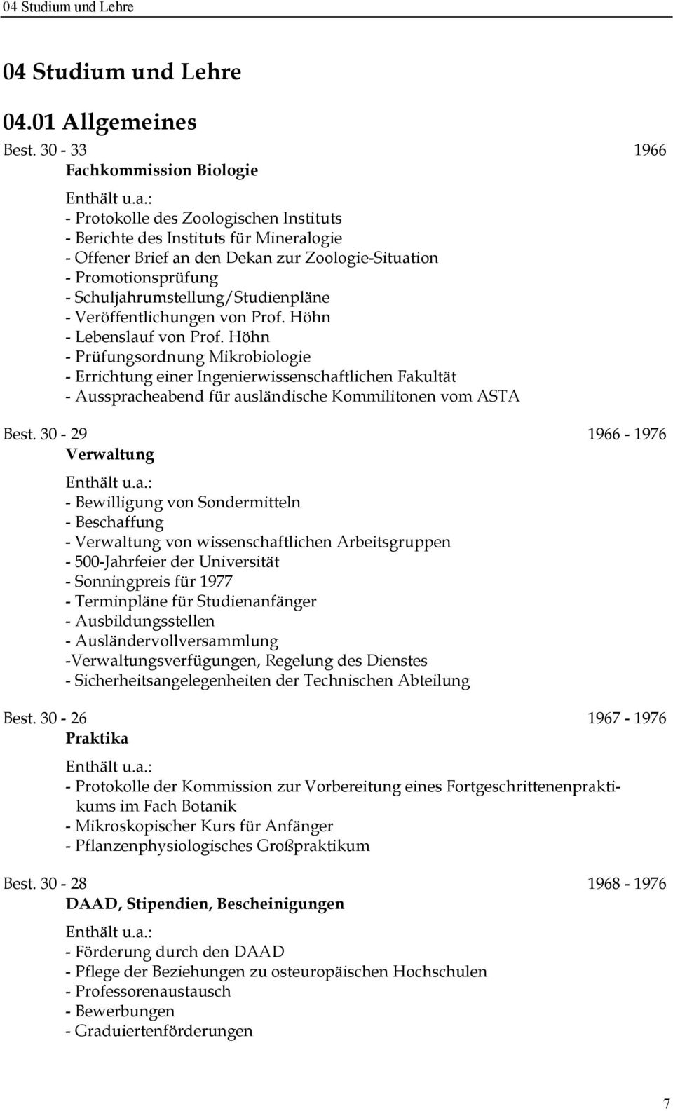 Schuljahrumstellung/Studienpläne - Veröffentlichungen von Prof. Höhn - Lebenslauf von Prof.