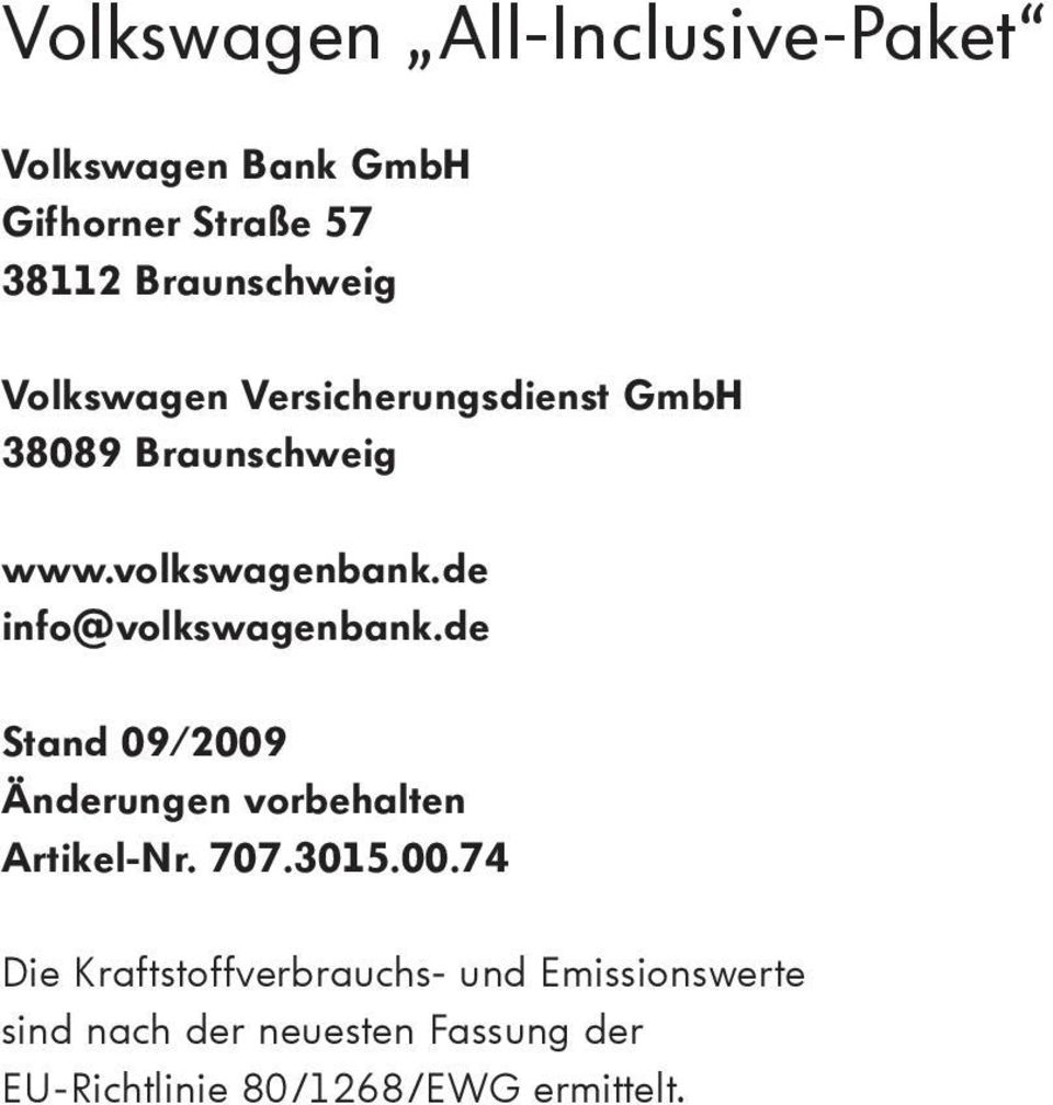 de info@volkswagenbank.de Stand 09/2009