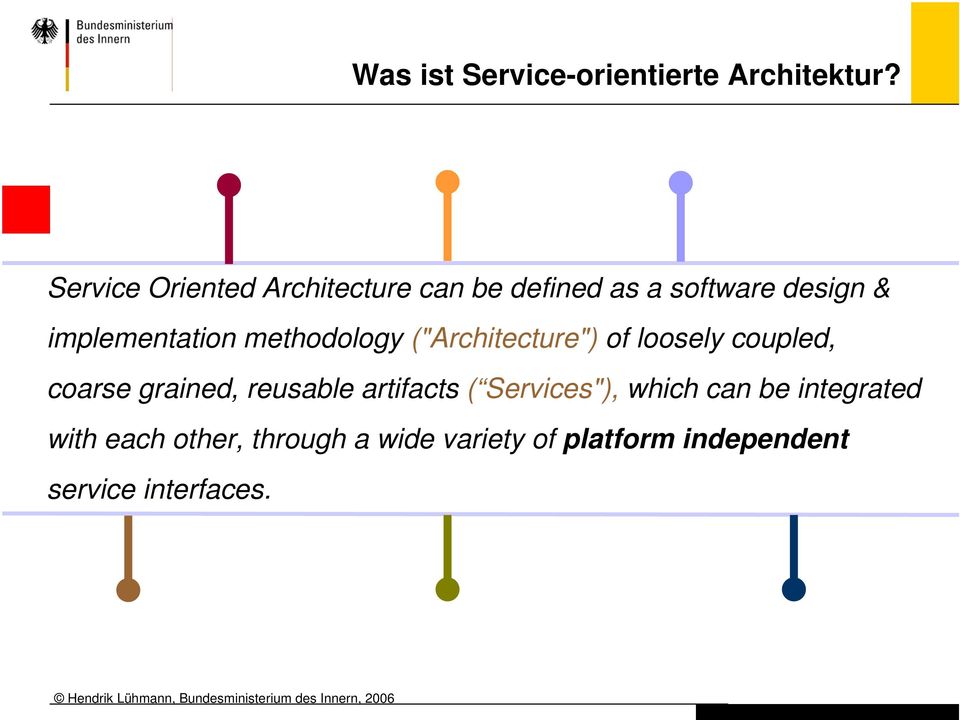 methodology ("Architecture") of loosely coupled, coarse grained, reusable