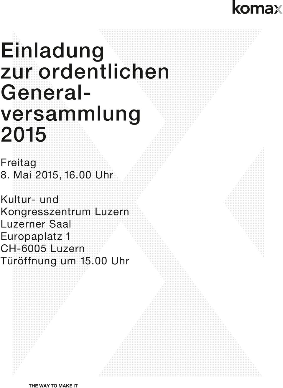 00 Uhr Kultur- und Kongresszentrum Luzern Luzerner