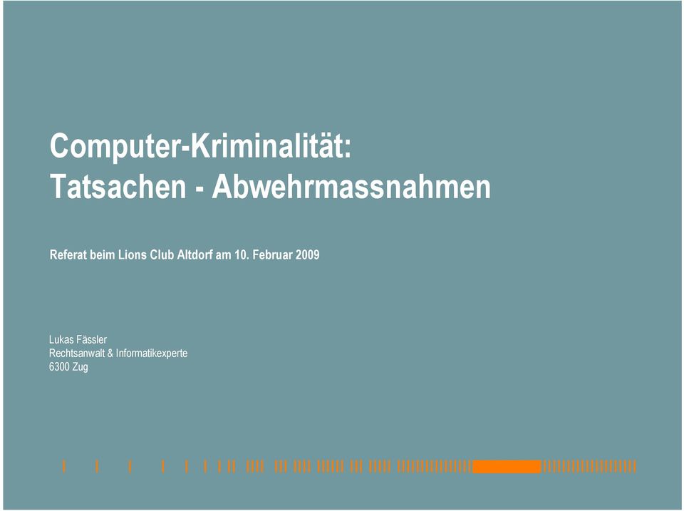 Februar 2009 Lukas Fässler Rechtsanwalt & Informatikexperte 6300