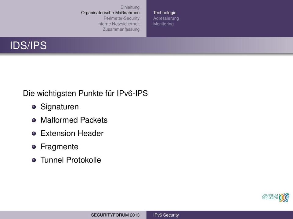IPv6-IPS Signaturen Malformed Packets