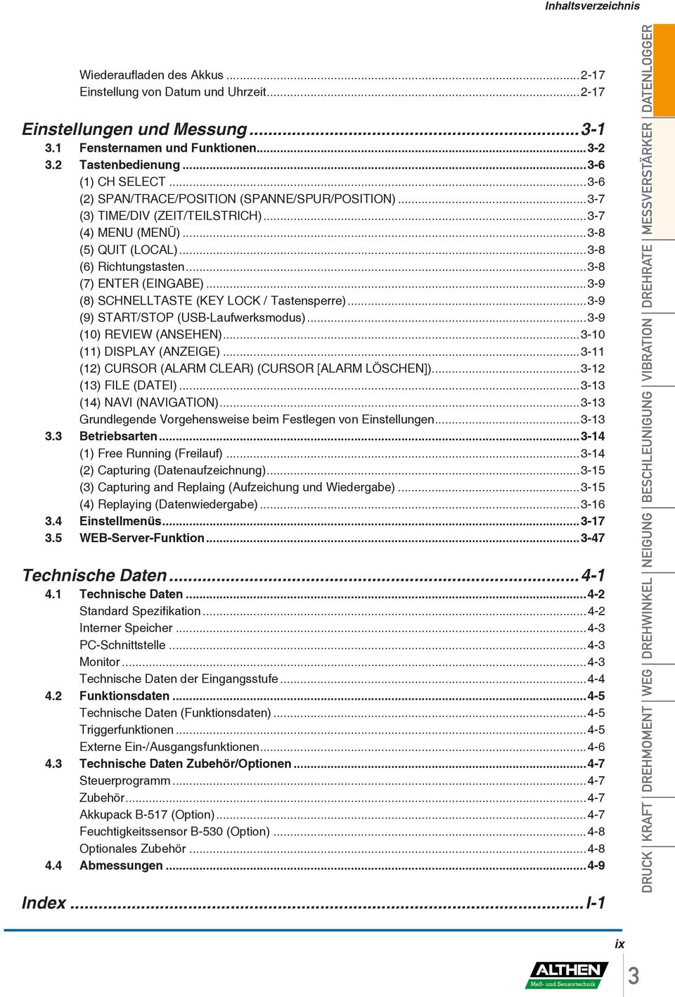 ..3-9 (8) SCHNELLTASTE (KEY LOCK / Tastensperre)...3-9 (9) START/STOP (USB-Laufwerksmodus)...3-9 (10) REVIEW (ANSEHEN)...3-10 (11) DISPLAY (ANZEIGE).