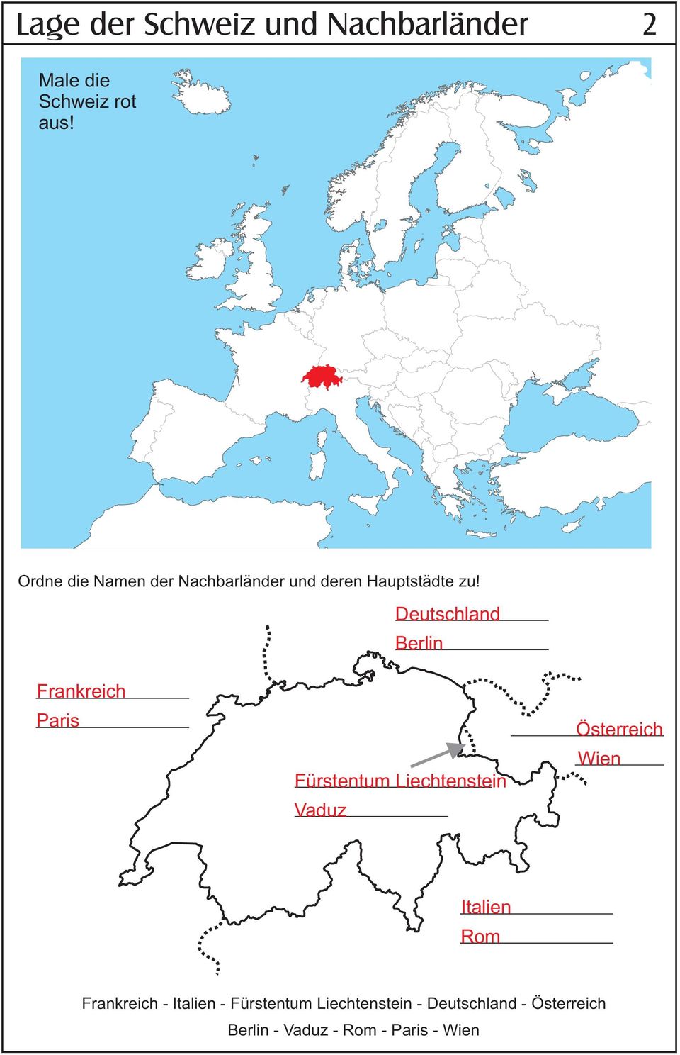 Deutschland Berlin Frankreich Paris Fürstentum Liechtenstein Vaduz Österreich
