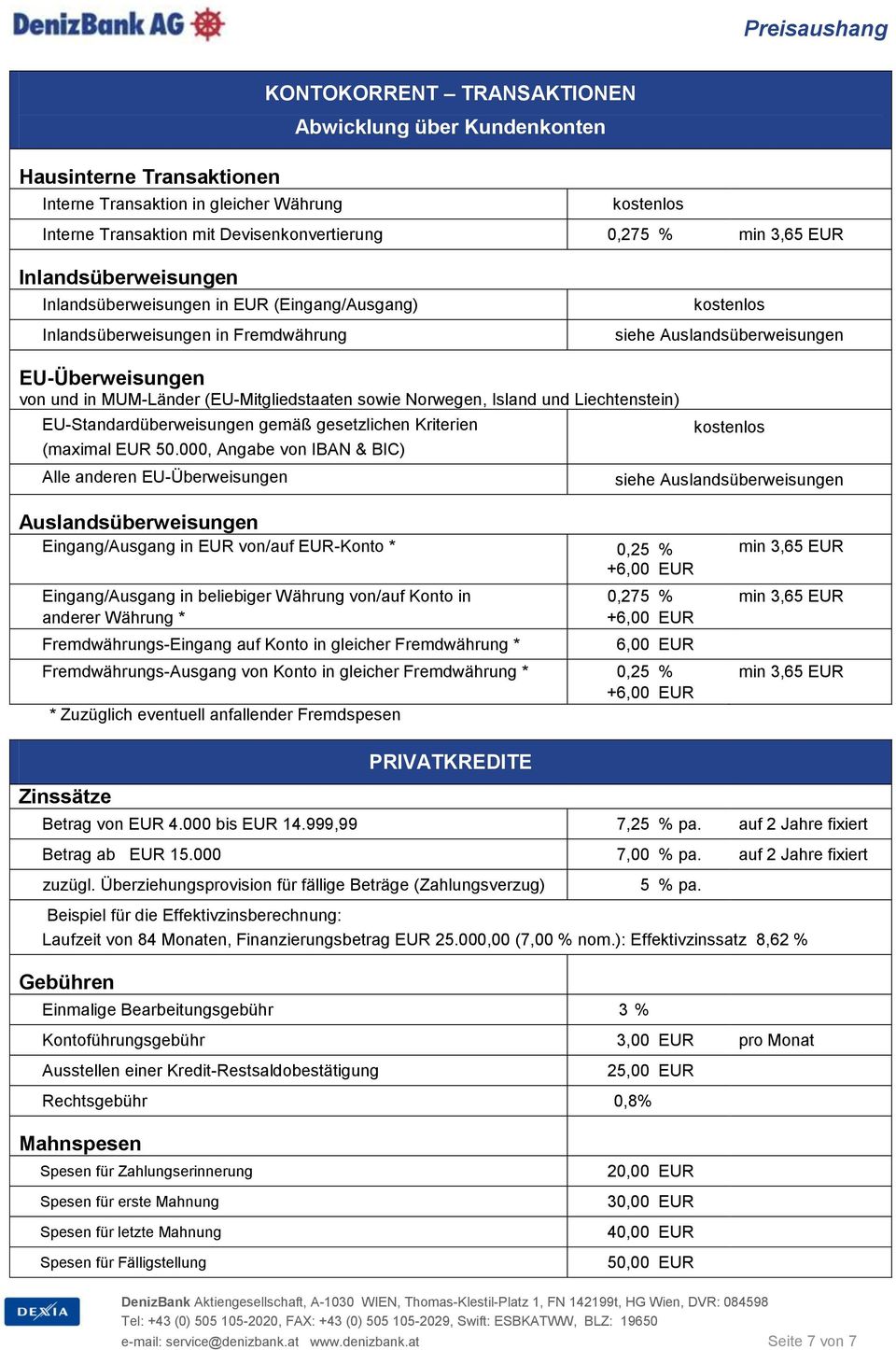 Liechtenstein) EU-Standardüberweisungen gemäß gesetzlichen Kriterien (maximal EUR 50.