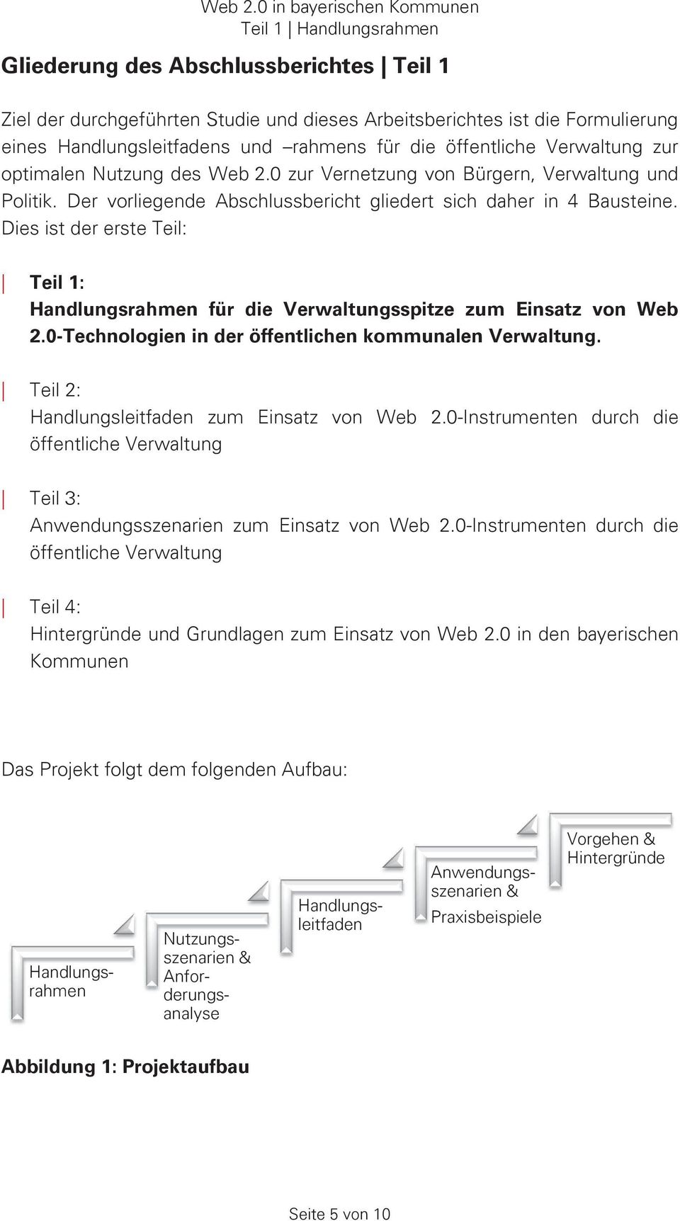 Dies ist der erste Teil: Teil 1: Handlungsrahmen für die Verwaltungsspitze zum Einsatz von Web 2.0-Technologien in der öffentlichen kommunalen Verwaltung.