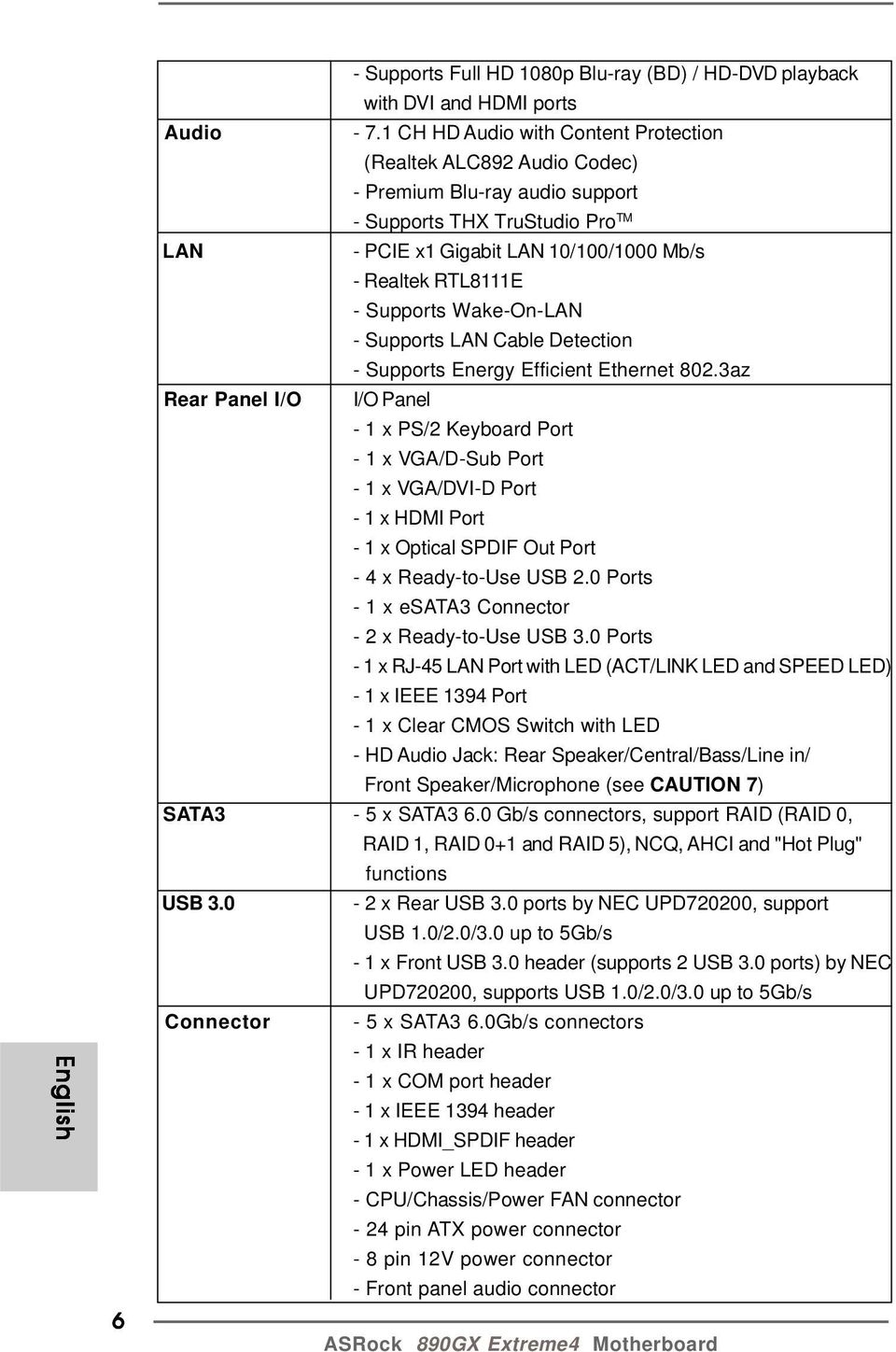 Supports Wake-On-LAN - Supports LAN Cable Detection - Supports Energy Efficient Ethernet 802.