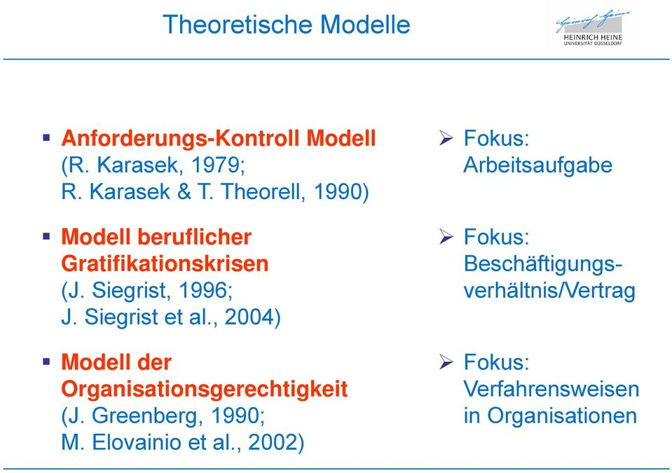 , 2004) Modell der Organisationsgerechtigkeit (J. Greenberg, 1990; M. Elovainio et al.