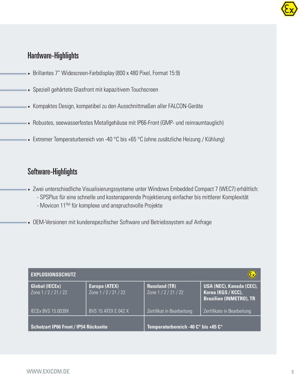 Software-Highlights Zwei unterschiedliche Visualisierungssysteme unter Windows Embedded Compact 7 (WEC7) erhältlich: - SPSPlus für eine schnelle und kostensparende Projektierung einfacher bis