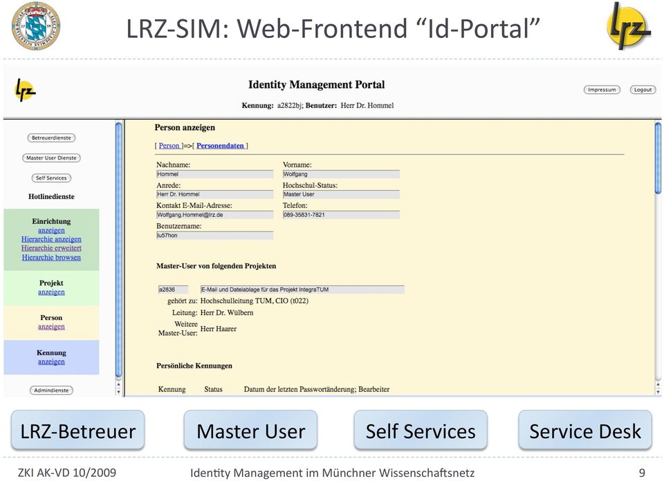 Master User Self Services Service Desk