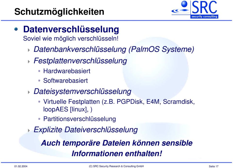 Dateisystemverschlüsselung Virtuelle Festplatten (z.b.