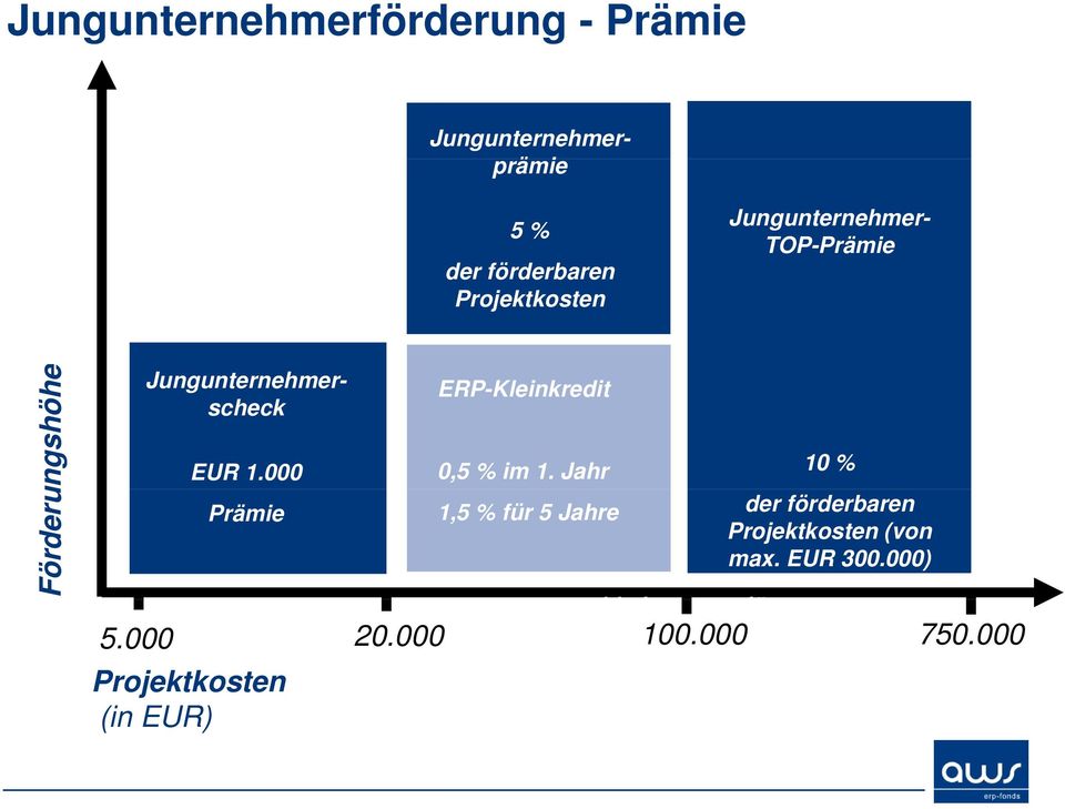 000 Prämie 5.000 Projektkosten (in EUR) ERP-Kleinkredit 0,5 % im 1.
