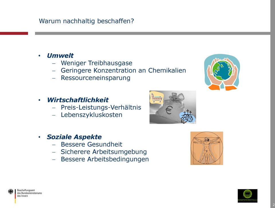 Ressourceneinsparung Wirtschaftlichkeit Preis-Leistungs-Verhältnis