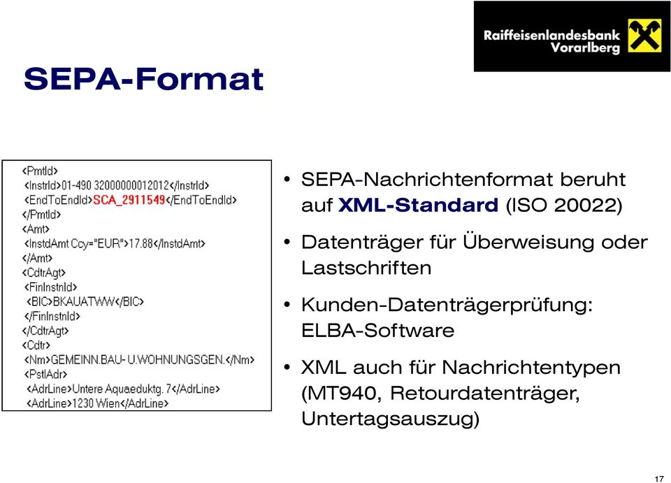 Kunden-Datenträgerprüfung: ELBA-Software XML auch für